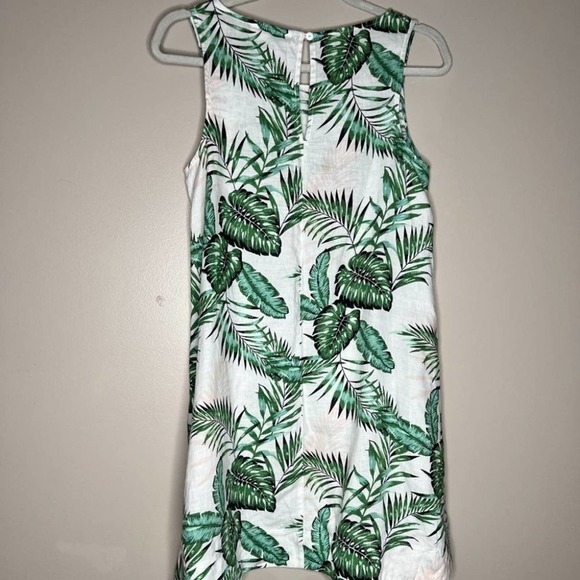 C&C California Californialinen Dress Palm Leaf Tropical Vacation Linen Summer XS - Picture 9 of 13